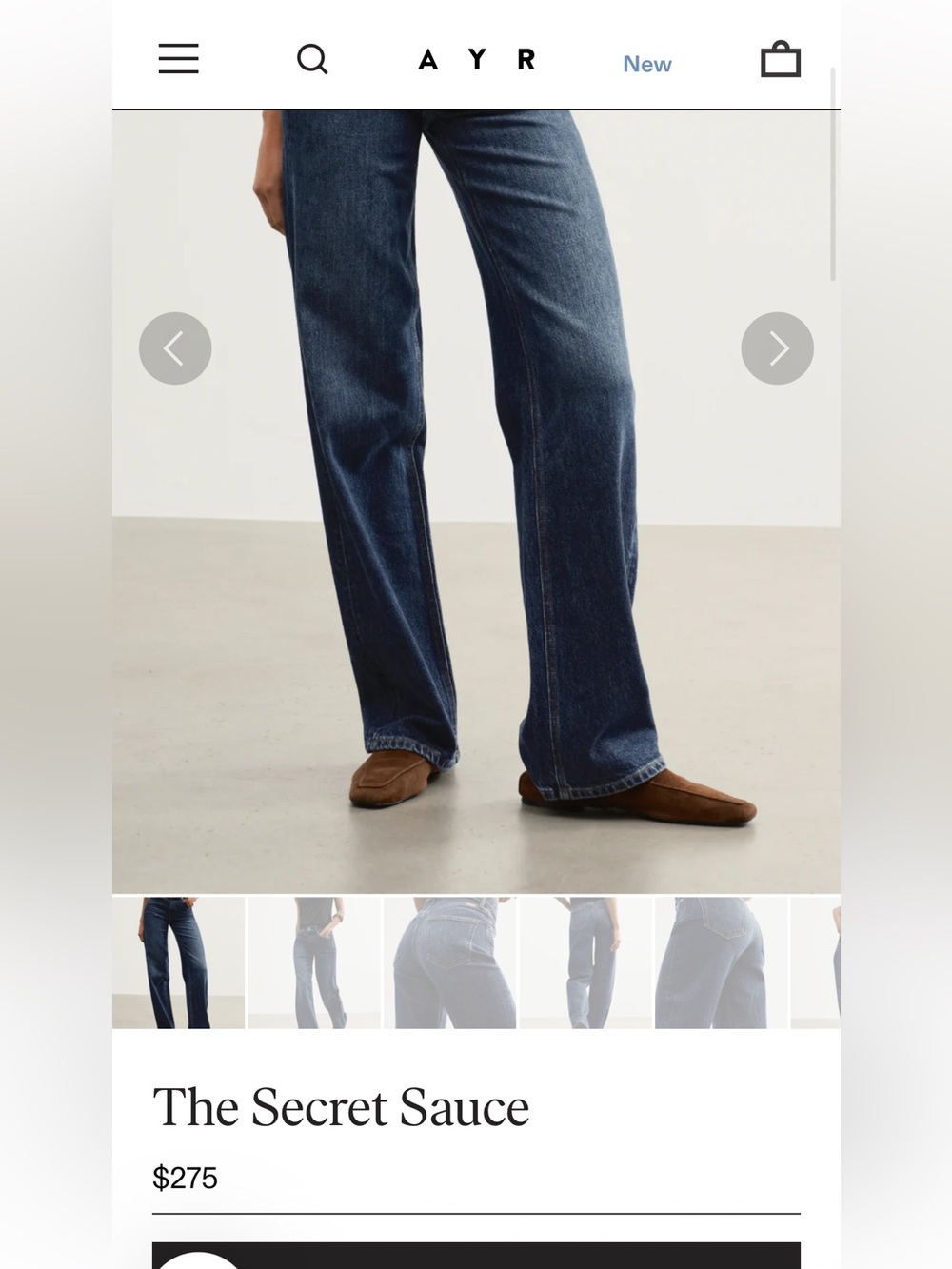 AYR Women’s Dark Indigo Straight-Leg Jeans - Picture 5 of 5